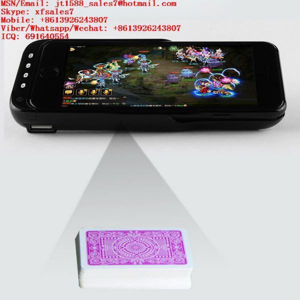 XF Black Plastic iPhone Battery Charger Case Camera For Scanning Four Sides Of Playing Cards’ Invisible Bar-Codes