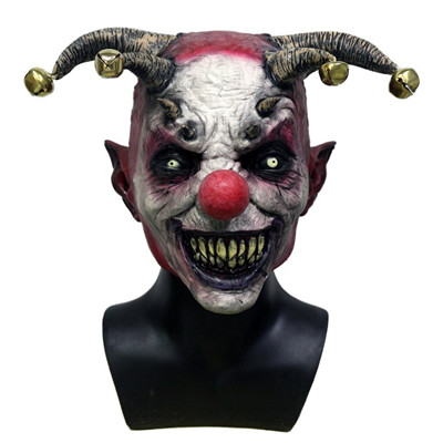 adult jingle jangle evil demon jester clown latex full mask costume 