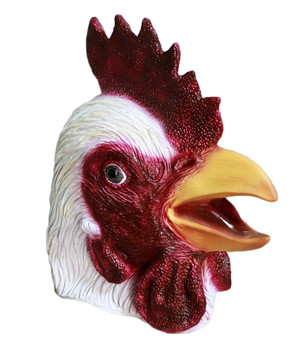 Halloween Farm Animal Fancy Dress Rubber Overhead Chicken Rooster Head Mask 