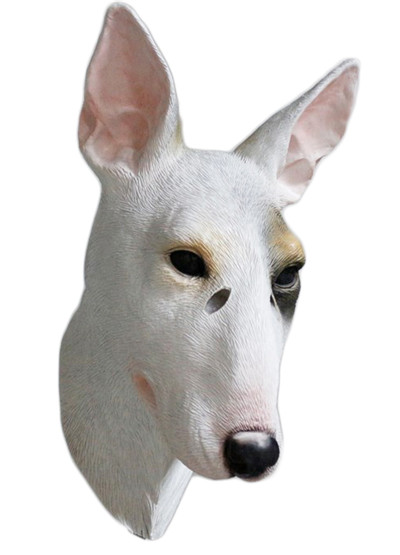 3D Realistic Animal Rubber Dog Costume Loyal Bull Trrier Dog Mask Free Size For Adult
