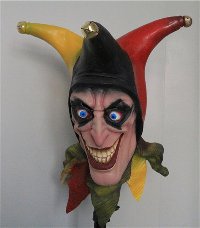 Eco-friendly realistic Adult size Deluxe Jester Costumes Horror Clown Mask with Cap