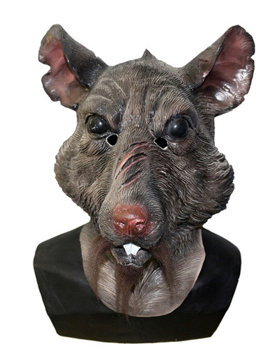 Hot Selling Realistic Fancy Dress Accessory Latex Splinter Rat Full Head Mask