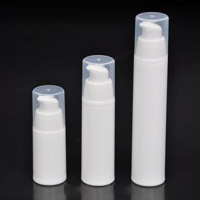 White cosmetic airless bottle