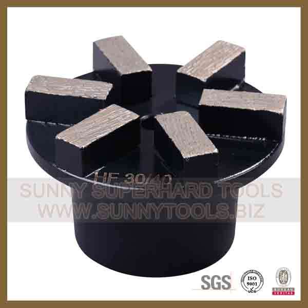 2 6 Segments Diamond Aggressive Grinding Plug for Floorex Grinding Machine