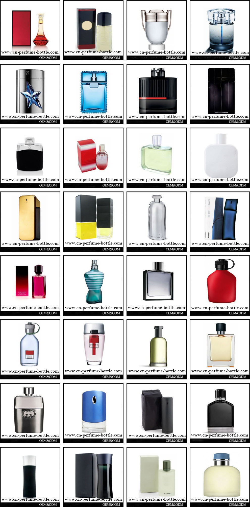 high quality brand name glass perfume bottle