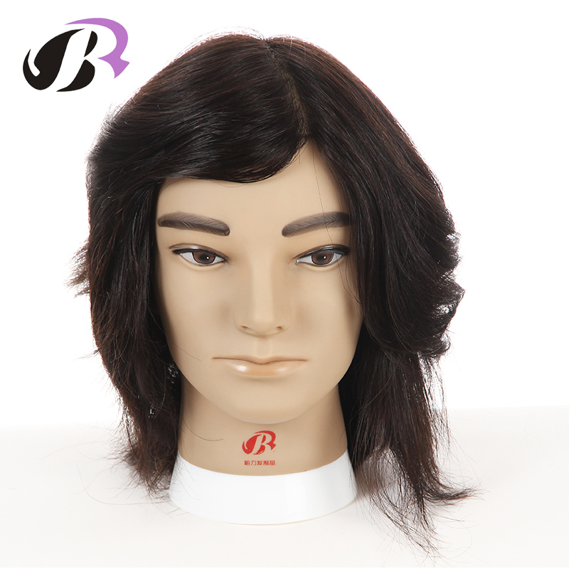 100% Natural Human Hair Training Mannequin Head Cosmetology Hairdressing Male Mannequin heads Makeup with Human Hair