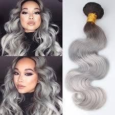 Brazilian Virgin Hair 1B/grey Color