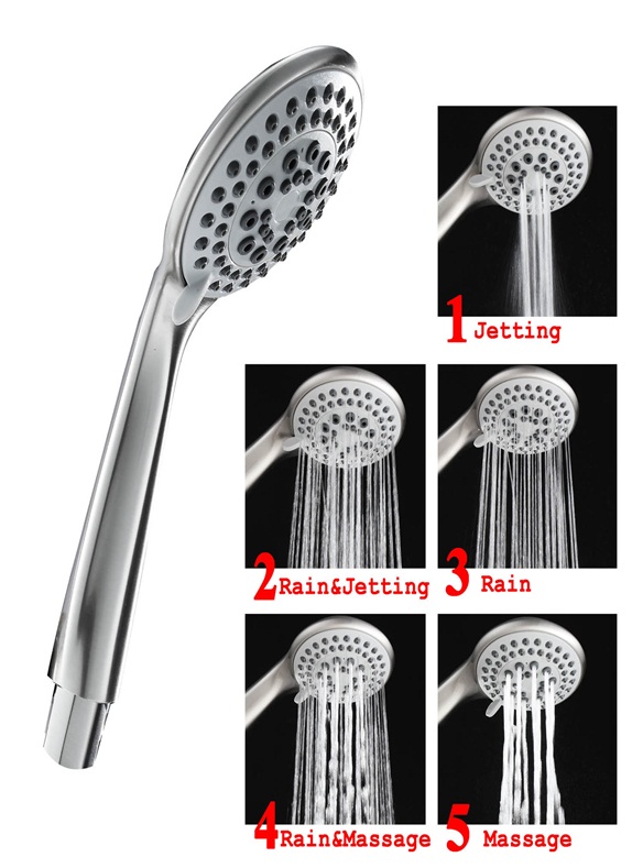 5 spray modes handheld shower head hand held showerhead manufacturer