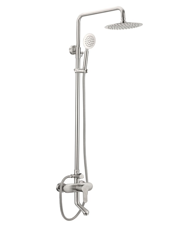 Bath shower set adjustable bar triple function rainfall shower head bathtube faucet