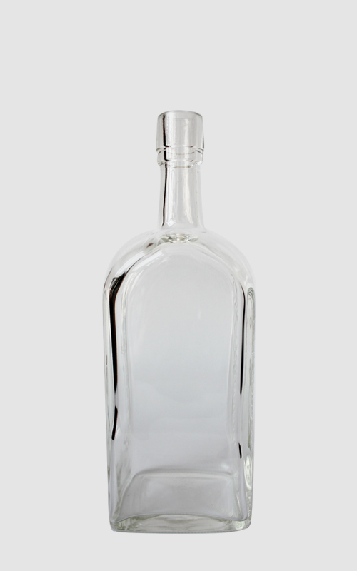 750ML Super Flint Spirits Glass Square Bottle 