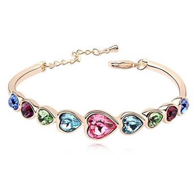 Alloy crystal bracelet, made of crystal with alloy, colors and sizes,OEM and ODM are welcome BN-00039