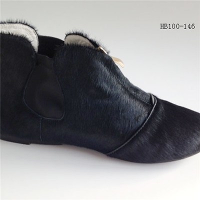 Casual Heeled Female Leather Boots With All Leather Upper And Comfortable Cow Leather Insole And Flat Heels And Round Toe