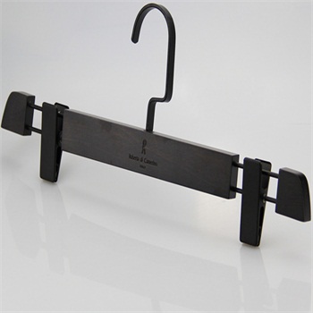  high end black customized wooden pants hanger for trousers