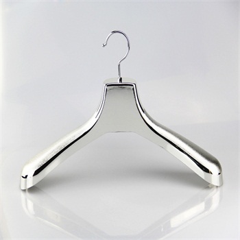 Silver plastic hangers for leather and fur coat hangers