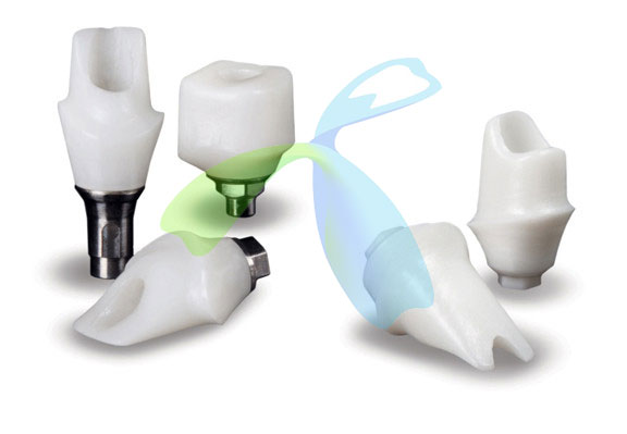Implant Ti-Base Zirconia abutment, Custom Titanium abutment milled FuTeng dental lab