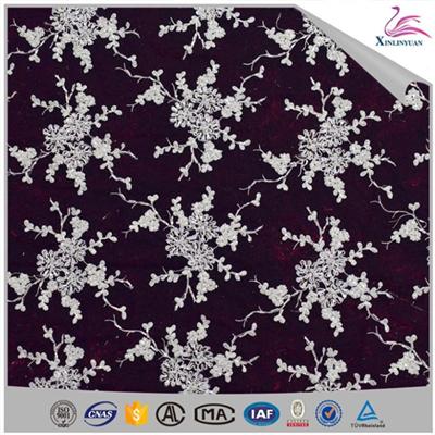 High Quality Swiss Voile Beaded Embroidery Lace Fabric