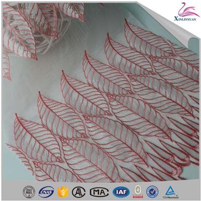 Popular Elegant 100% Organza Voile Embroidery Lace Fabric For Sale
