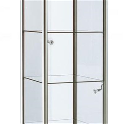 Europe Style Jewelry Aluminum Display Cabinet With Glass Top