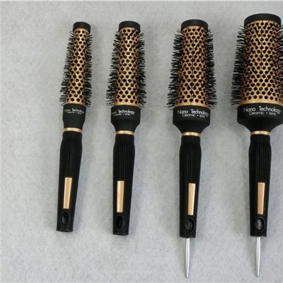 Best Solid Color Ceramic Round Brush Straightening Hair Style