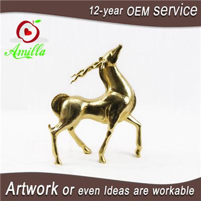 Golden Resin Deer Figurines For Home Room Office Shop Accessories