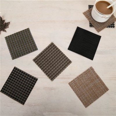 Heat-resistant Fashion Yellow Cup Mats Washable PVC Square Cup Mat For Table Use