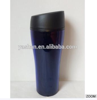 Reusable Bpa Free To Go Hot & Cold Beverage Tumbler - Double Wall Transparent With Sip Lid Bottom - 16oz. Capacity - Blue