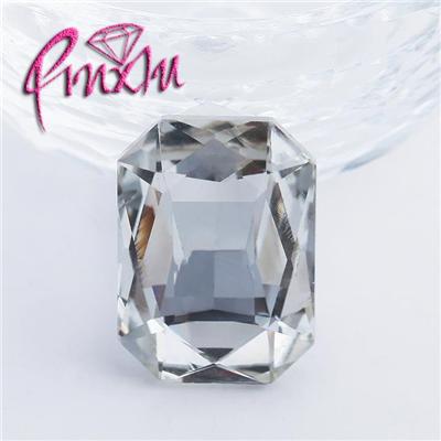 Glisten Point Back Crystal Rhinestones Rectangle Octagon Shaped White Color Fancy Rhinestones For Jewelry Making,Garment 6x8mm~18x27mm