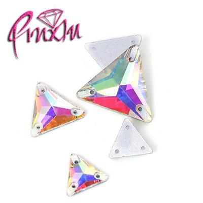 Preciosa Triangle Sew On Stone Crystal AB Rhinestones Flatback Crystals Appliques For Clothing