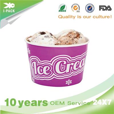 Individual Disposable Paper Ice Cream Sundae Cups With Lids Wholesale
