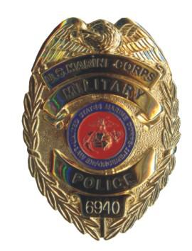3D USMC Gold Police Badge