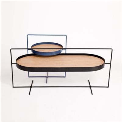 A Pair Of Tables That Is Designed The Basket Coffee And Side Tables For Clothing Display Tables