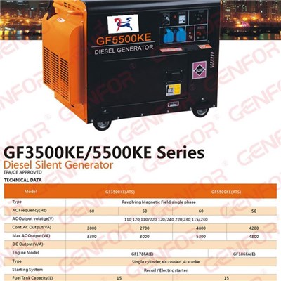 EPA/CE Approved Low Noise And Vibration Silent Small Diesel Generator