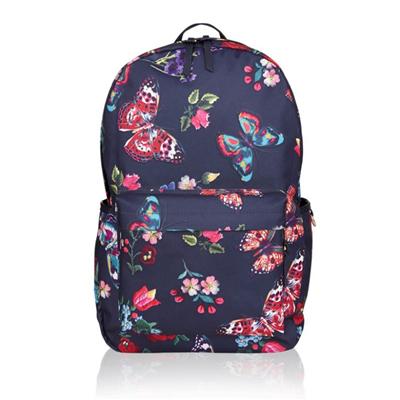 Digital Butterfly-print Dome Backpack, Designed With A Spacious Zipped Compartment Plus Three Outer Pockets