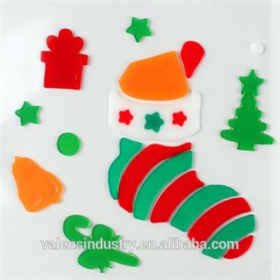 OEM Wholesale Customized Design Magic Removable Santa Claus Christmas Tree Jelly Gel Gems Art Glass Window Sticker