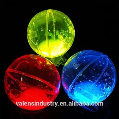 Colorful Funny LED Flashing Light Up Outdoor Kid Glow In The Dark Elastic Ball/Glow Boucing Ball For Kid Funny Toys