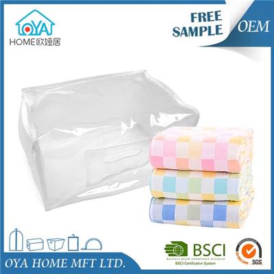 Plastic Transparent Zippered Small Storage Bags For Bedding Blankets