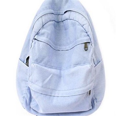 Blue Women Washed Vintage Look Jeans Backpack