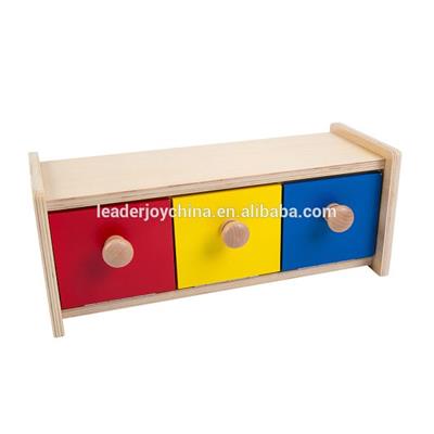 Wooden Montessori Open And Close Box With Bin Toy