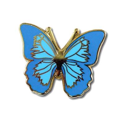 Enamel Cloisonne Decorative Custom Blue Butterfly Lapel Pins Design