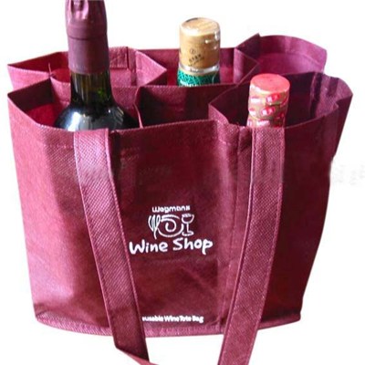 Factory Manufacture Custom Made Promitonal Six Pocket Non Woven Wine Tote Bag