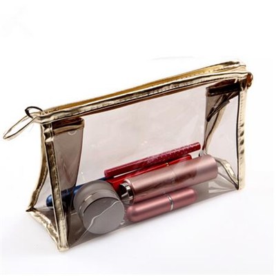 Hot Sale Custom Made Fashionable Clear PVC Cosmetic Bag with Zipper