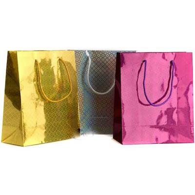 Glossy Color Holographic Film Gift Bags,fashion Holographic Paper Gift Bag Made In China