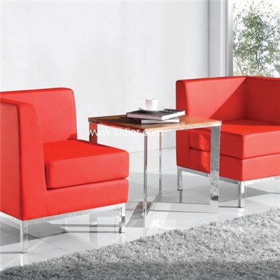 Pu Leather Upholstered Steel Frame Office Reception Waiting Chair