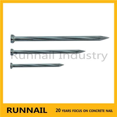 Galvanized Spiral Concrete Steel Nails, Taiwan Quality, Shine Bright Zinc Surface, With P Head, Diamond Point, 20 Years Professional Manufacturer