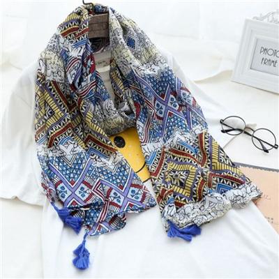 Made In China Low Price Fashion Bohemian Style Women Printed Stoles With Tassels