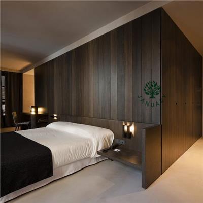 Wooden Oak Headboards And Frame In King Size With Nightstand For Hotel Bedroom