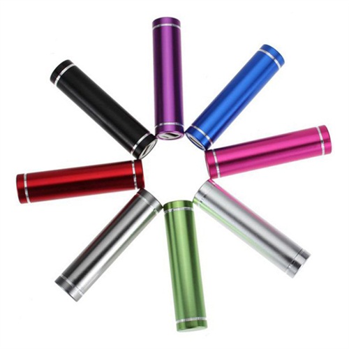 Aluminum alloy housing Cylindrical 2600mah Power Bank as gift