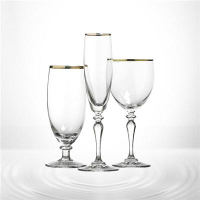 Red Wine Glass With Gold Rim