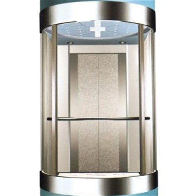 Capacity 800kg Speed 2.5m/s Gearless 14 Floor Observation Elevator Sightseeing Lift