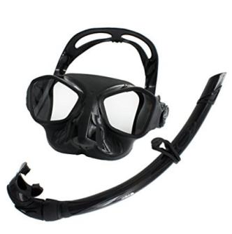silicone black snorkeling mask set for swimming and diving